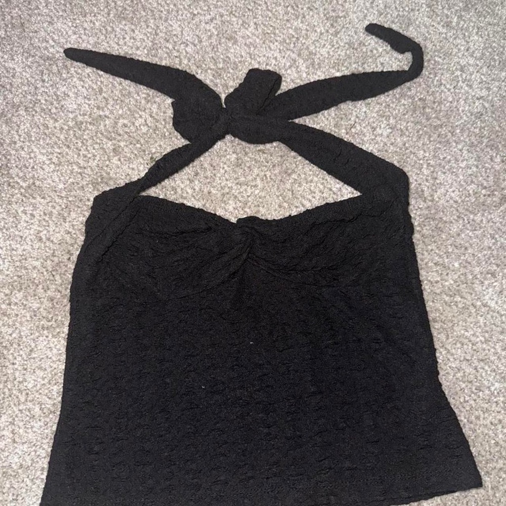 SHEIN Black Halter Tie-Back Camisole